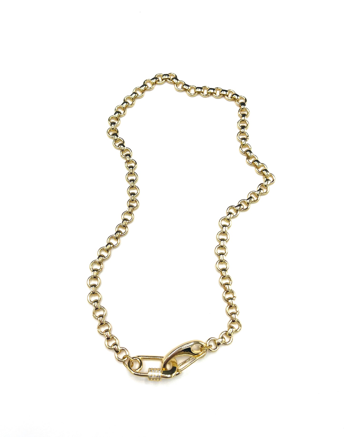 DOUBLE CLASP ROLO NECKLACE