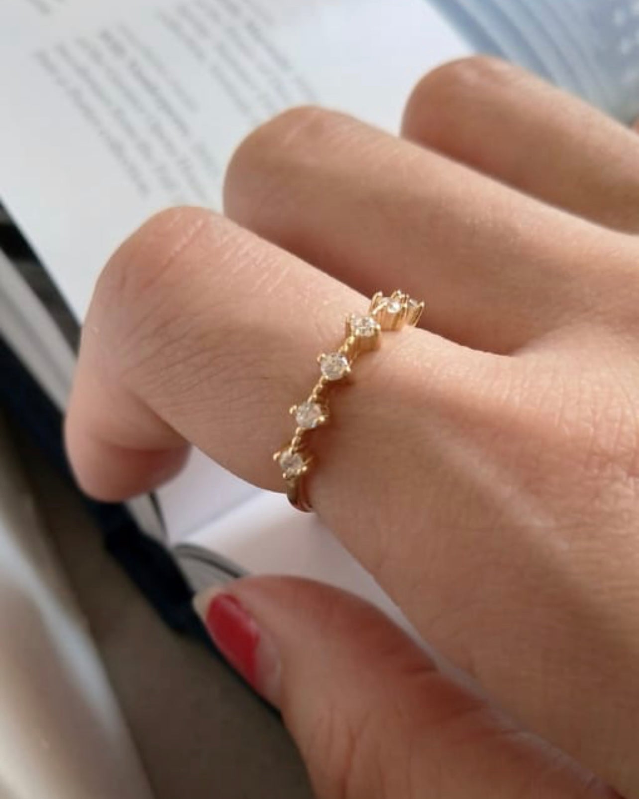 DAINTY SQUARE CZ RING