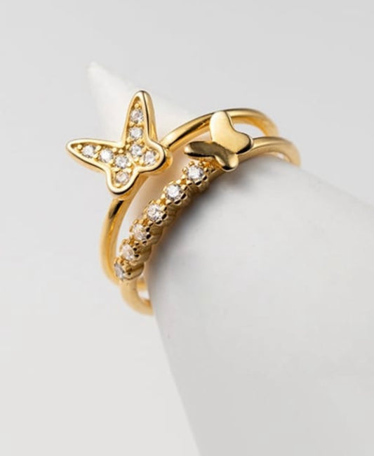 DOUBLE BUTTERFLY RING